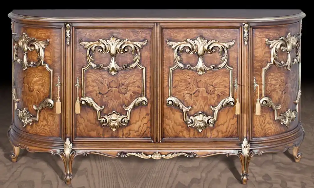 Casa Padrino credenza barocco di lusso marrone / oro - Armadio nobile in legno massello con 4 porte - Mobili Barocchi per Hotel e Castelli - Qualità di Prima Classe - Fatto in Italia Echt