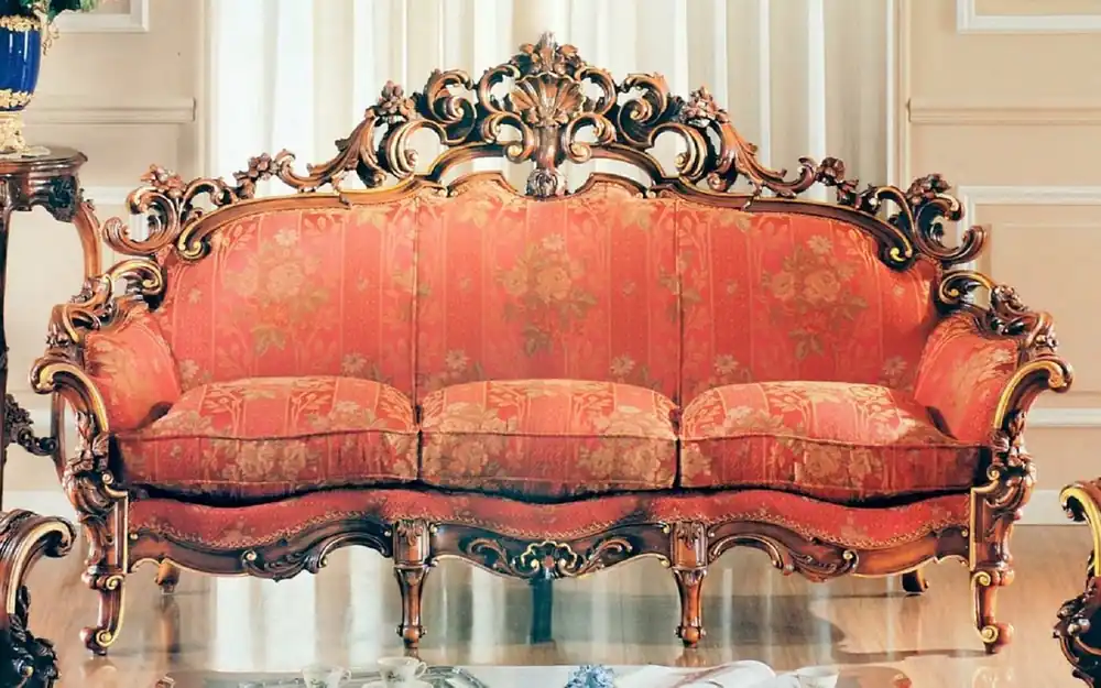 Casa Padrino divano barocco di lusso rosso / marrone / oro - Magnifico divano da soggiorno con motivo elegante - Mobili per Soggiorno e Hotel Barocco - Qualità di Prima Classe - Fatto in Italia Begrenztes Angebot