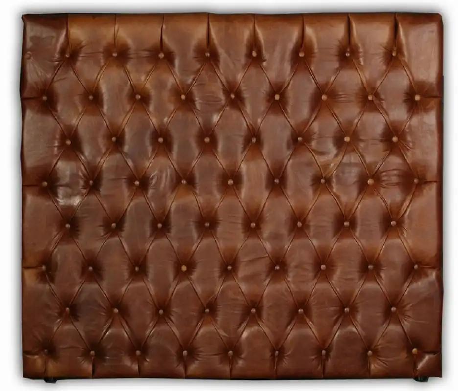 Casa Padrino testiera del letto Chesterfield di lusso in pelle marrone 200 x A. 140 cm - Mobili per Camere e Hotel Chesterfield in Vera Pelle - Collezione di Lusso Preiswert