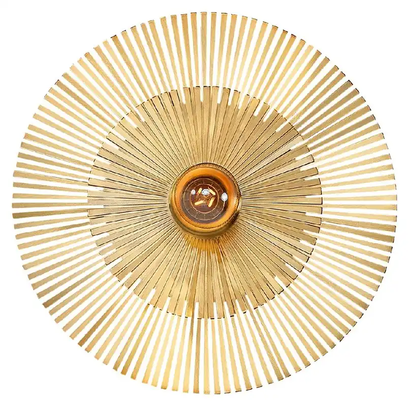 Zertifiziert Casa Padrino lampada da parete di lusso Ø 36 cm - Lampada da parete tonda in ottone - Lampada da Parete per Hotel e Ristoranti - Collezione di Lusso