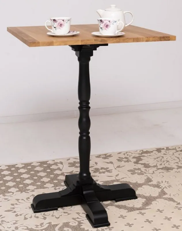 Casa Padrino tavolo da bar in stile country marrone / nero 80 x 80 x A. 110 cm - Tavolo da bar in legno massello in stile country - Mobili da bar e bistrot in legno massello in stile country Nur Für Kurze Zeit