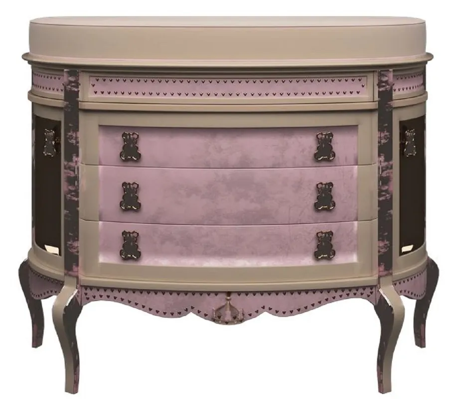 Solange Der Vorrat Reicht Casa Padrino fasciatoio barocco di lusso beige / rosa - Magnifica cassettiera per bambini - Mobili barocchi per camerette - Qualità di Lusso - Fatto in Italia