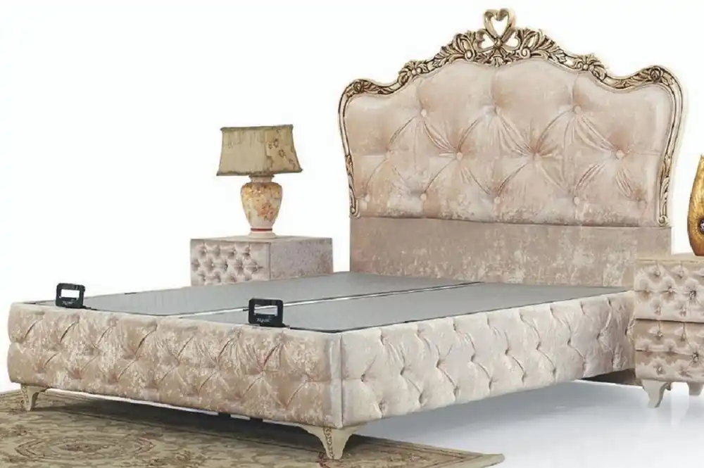 Casa Padrino letto matrimoniale barocco di lusso beige / crema / marrone - Varie Misure - Letto fatto a mano in stile barocco - Mobili per Camera da Letto e Hotel Barocco - Nobile e Magnifico Knallerangebot