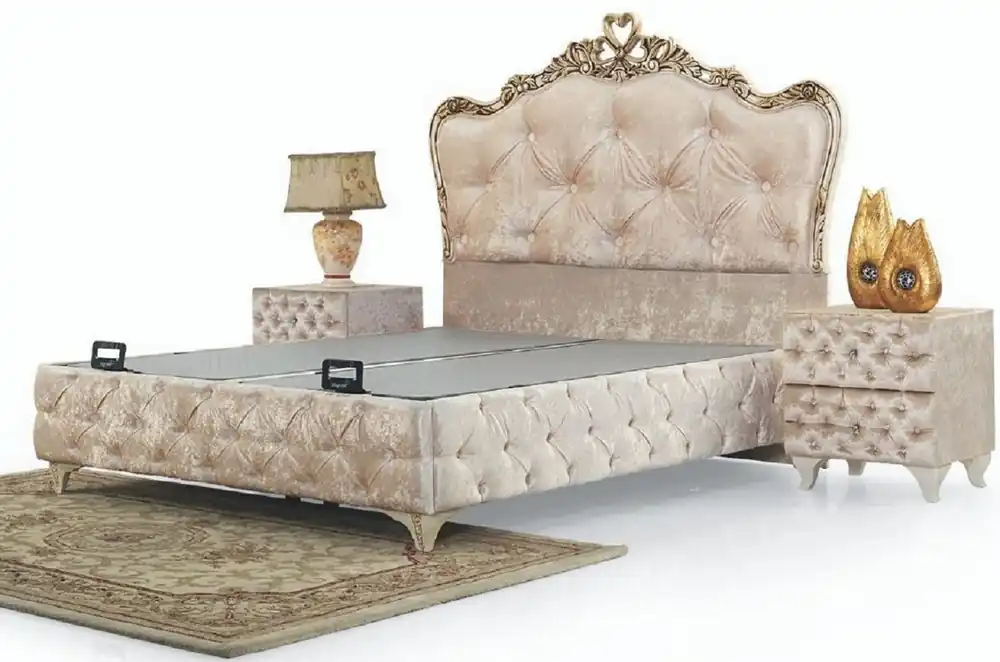 Casa Padrino set di mobili per camera da letto barocco di lusso beige / crema / marrone - Varie Misure - 1 Letto Matrimoniale Barocco e 2 Comodini Barocco - Mobili per Camera da Letto Barocco Top-Angebot