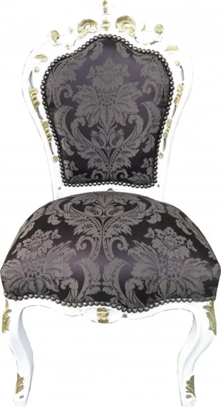 Begrenztes Angebot Patrón Casa Padrino barroco Cena Presidente Negro / oro blanco - Muebles Antiguos