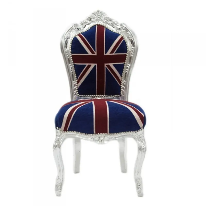 Günstig Casa Padrino barroco Cena Presidente de la Unión Jack / Plata - muebles de estilo antiguo