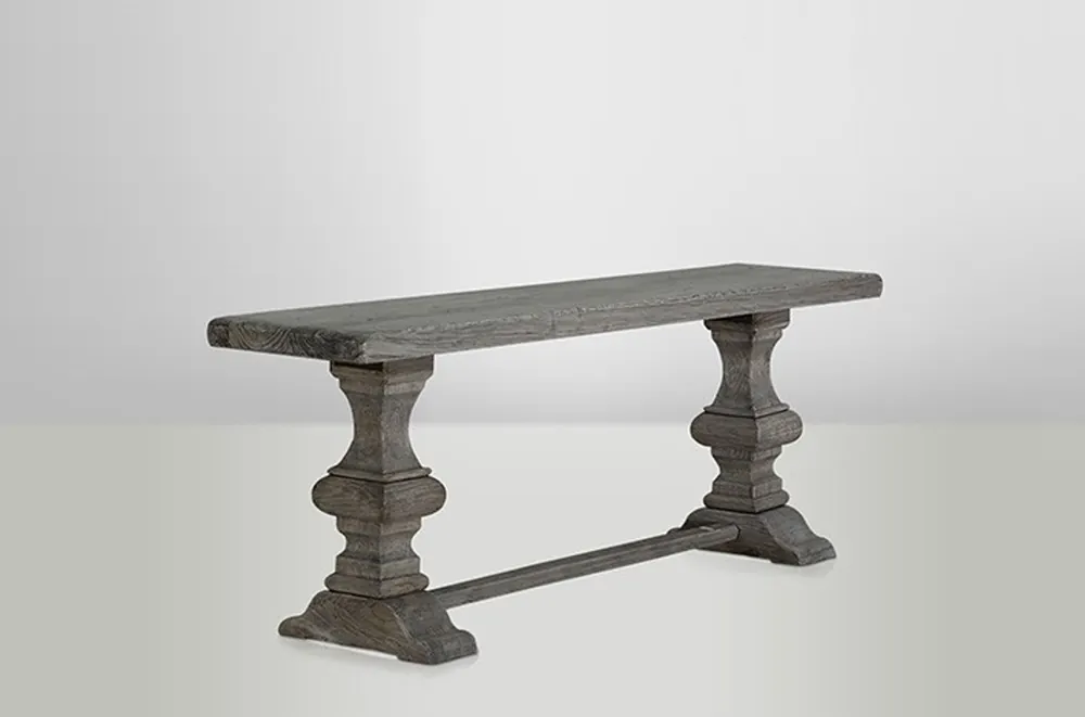 Casa Padrino Solid wood panel oak grey 220 x 46 cm - Massive Rustic sideboard table Neu Im Sortiment