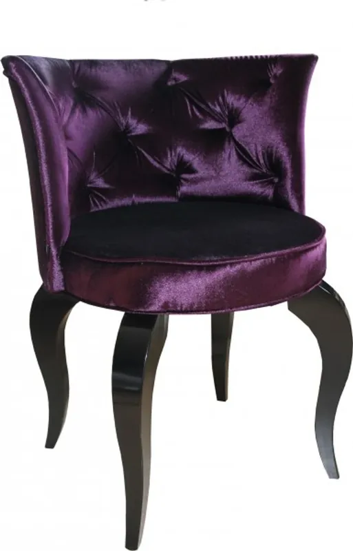 Nur Für Kurze Zeit Silla Casa Padrino barroco Salón Púrpura / Negro - sillones de diseño - Calidad de lujo