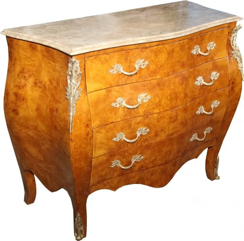Casa Padrino cómoda barroco arce ojo de pájaro / crema 110 cm - Muebles barrocos Preiswert