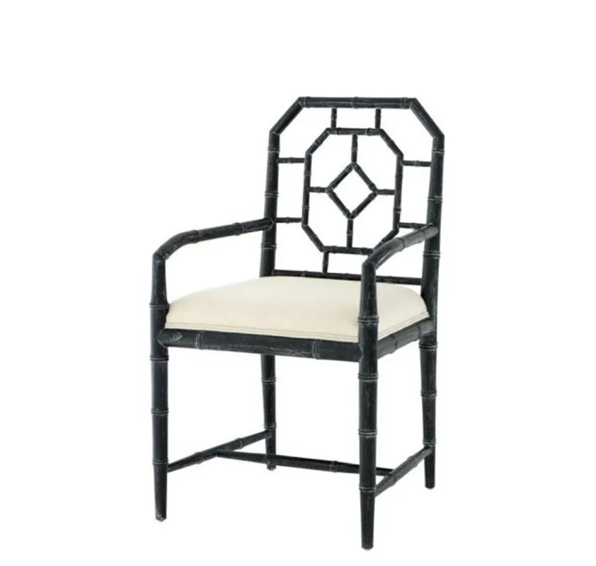Casa Padrino comedor de lujo Sillón Negro - Edición Limitada Markenware