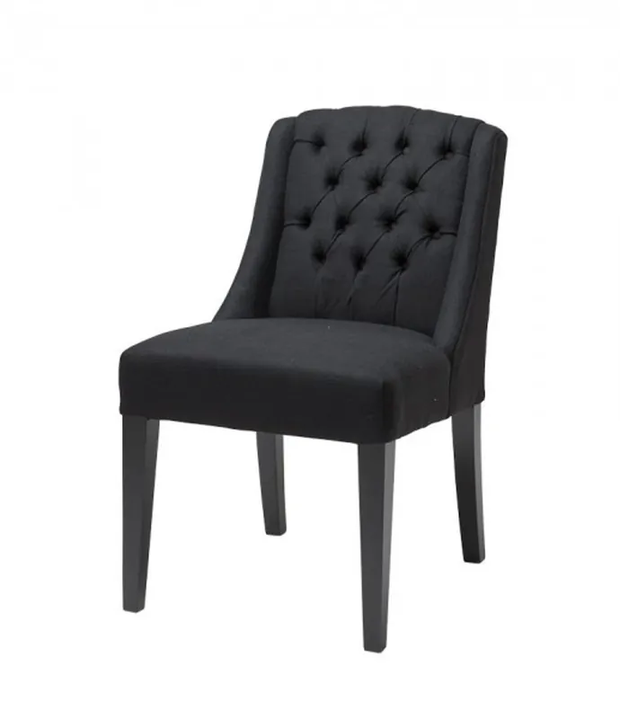Echt Casa Padrino silla de comedor de lujo Negro - la silla del hotel de lujo