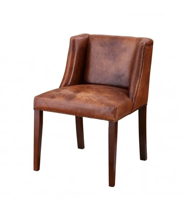 Neu Casa Padrino silla de cuero de lujo de comedor Brown - muebles del hotel de lujo