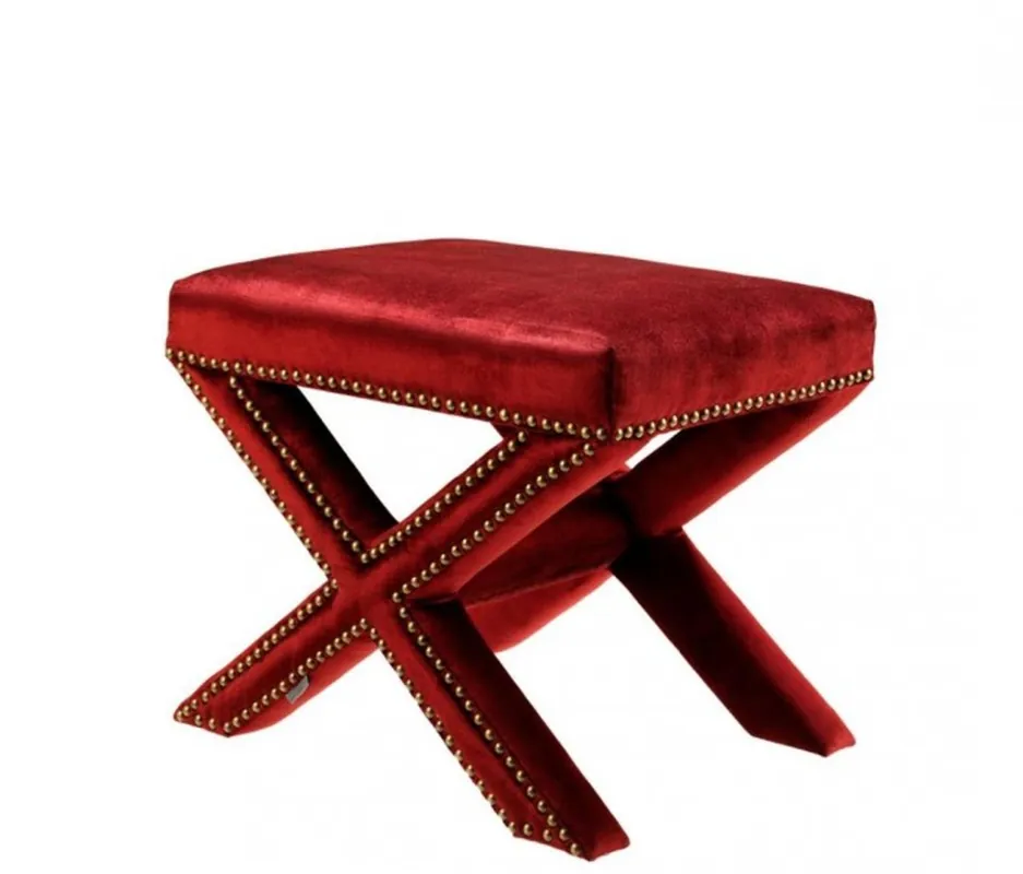 Sonderaktion Casa Padrino de heces de lujo rojo 51 x 37 x H. 42 cm - colección de lujo