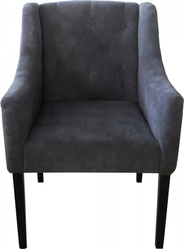 Casa Padrino comedor de lujo silla de la sala gris / negro con apoyabrazos - Hotel restaurante muebles de la gastronomía Letzte Chance