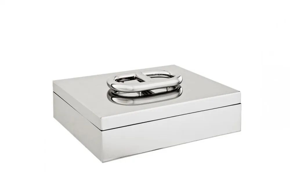 Casa Padrino luxury stainless steel beauté box jewelry box silver 39 x 31 x H. 14.5 cm - Hotel Collection Online Kaufen