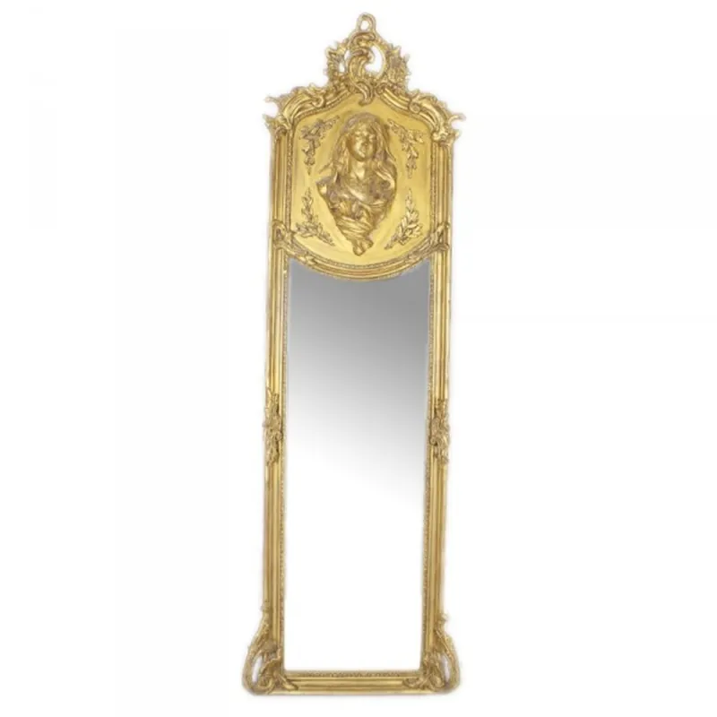 Saisonangebot Casa Padrino Luxury Baroque Wall Mirror Madonna Gold 175 x 55 cm - Solid and heavy - Antique style mirror