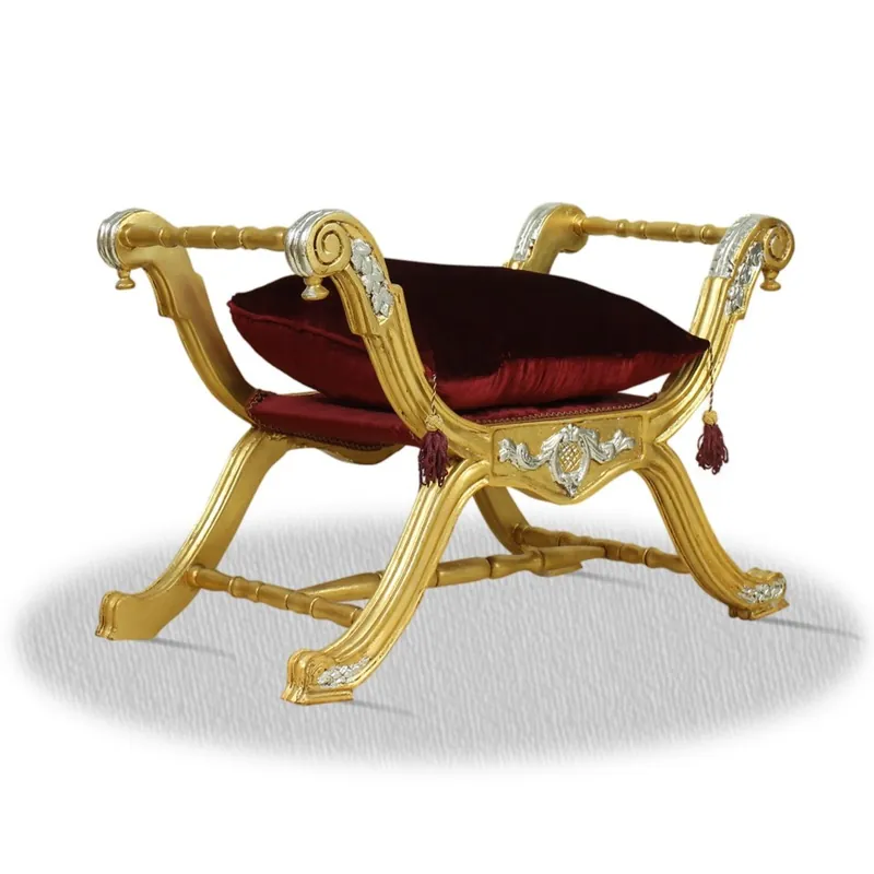 Casa Padrino barroco de heces de plata rojo del oro - taburete de crucero de lujo Jetzt Bestellen