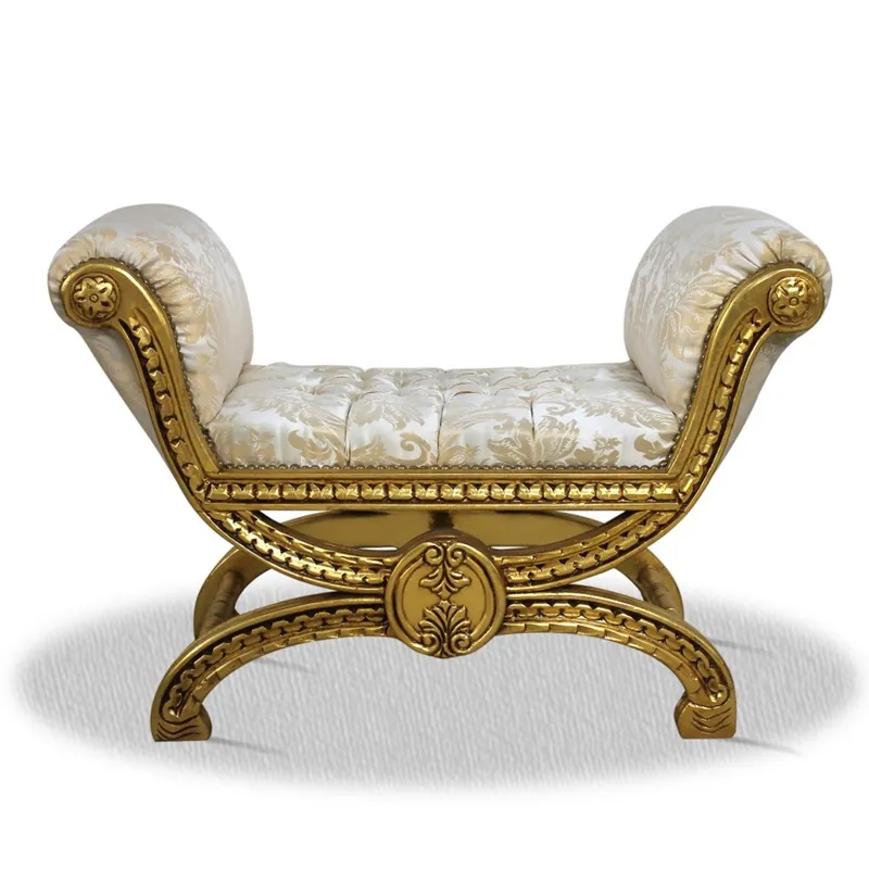 Sale Casa Padrino estilo antiguo heces patrón oro blanco - Barroco heces