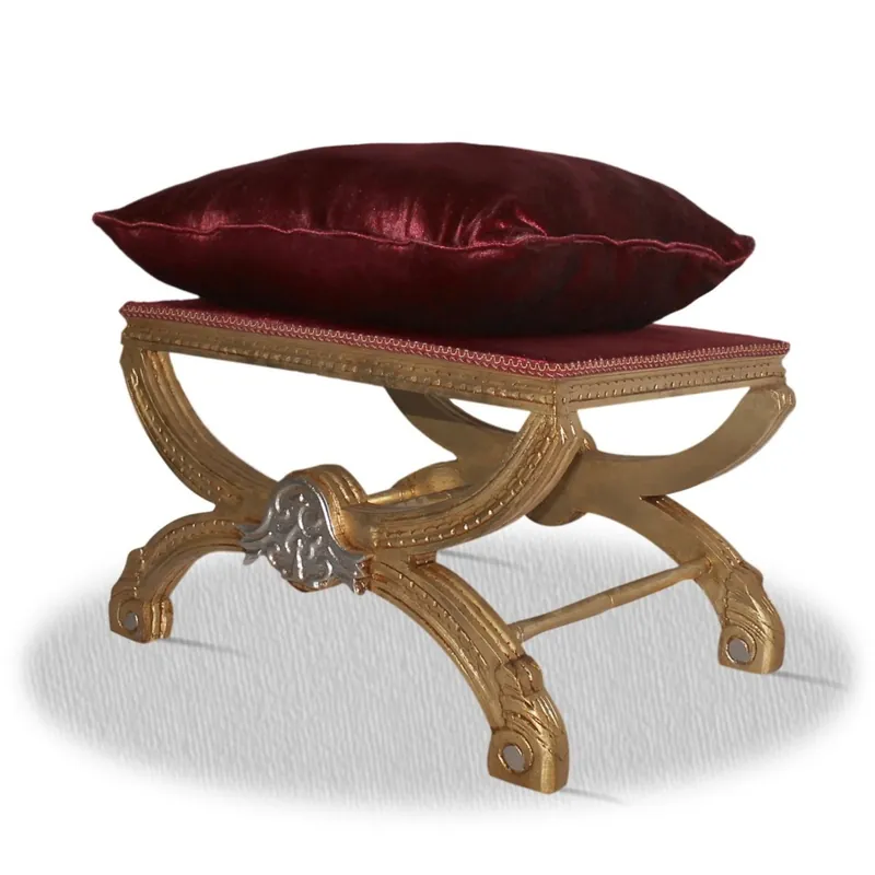 Burdeos Plata Casa Padrino barroco de heces oro rojo de 60 x 40 x 50 cm H. Jetzt Bestellen