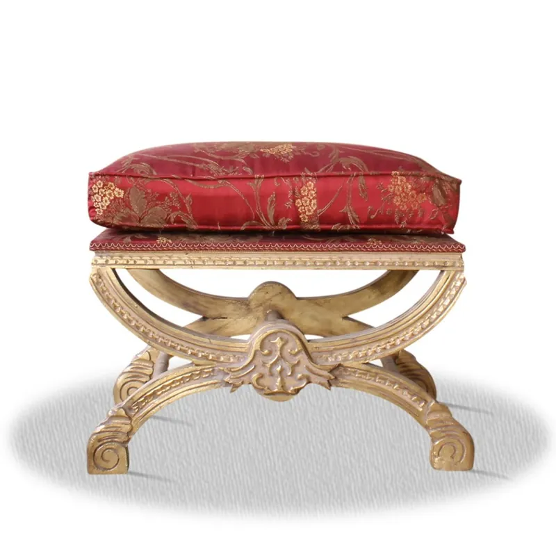 Heißes Angebot Casa Padrino barroco del taburete rojo del oro de la antigüedad - taburete de estilo antiguo con almohadas