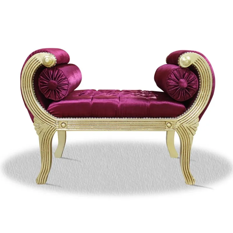 Casa Padrino barroco crema de heces de plata púrpura de 90 x 40 x 65 cm H. - Banco de lujo Sonderangebot