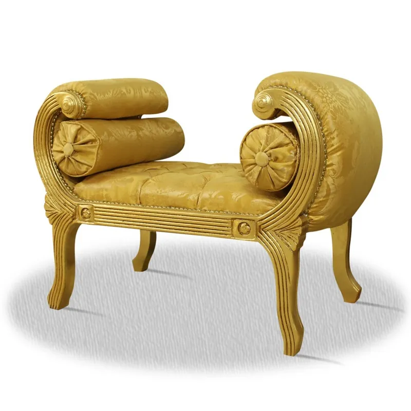 Casa Padrino barroco heces de oro de 90 x 40 x 65 cm H. - Banco de lujo Preisreduziert