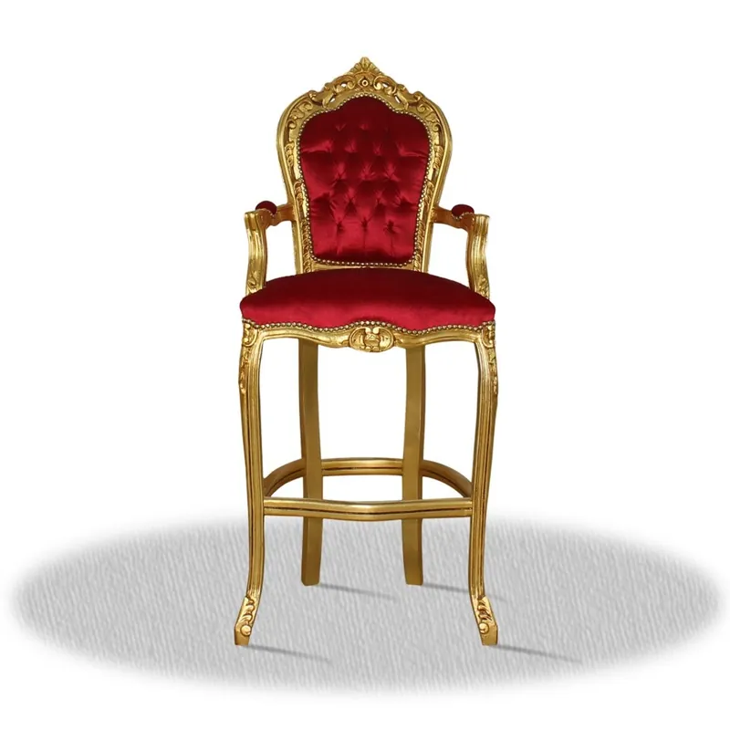 Casa Padrino barroco alta silla de la barra de heces oro rojo de 55 x 50 x H. 140 cm - Edición limitada Online Kaufen