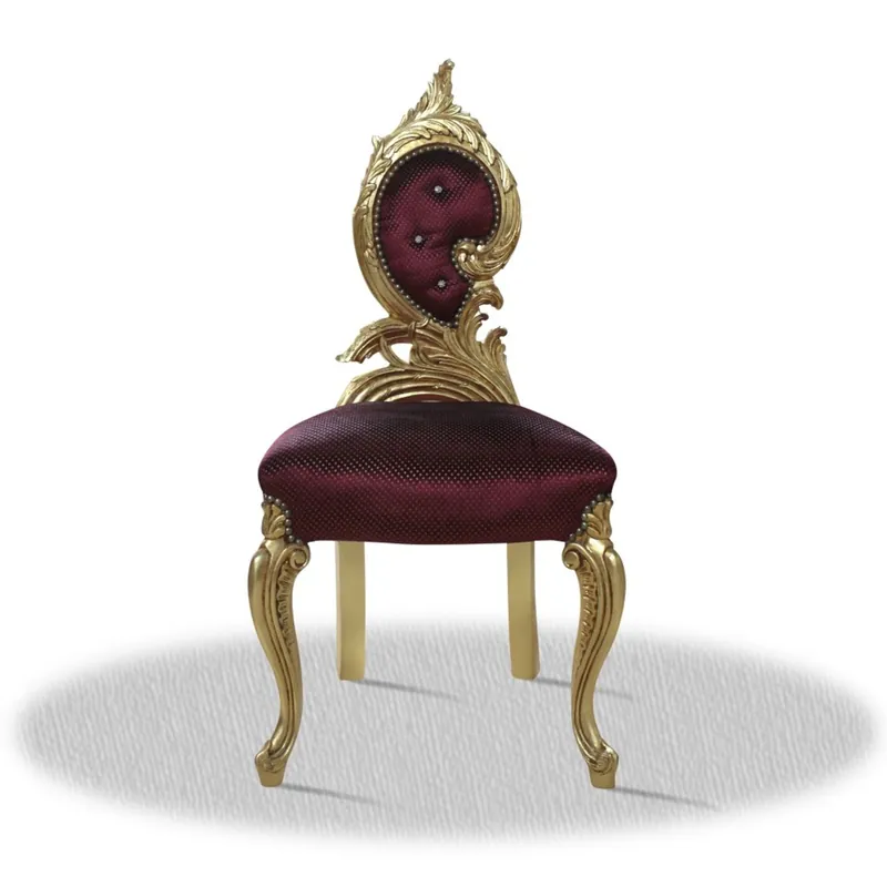 Echt Casa Padrino barroco silla del salón del oro rojo burdeos 55 x 45 x H. 100 cm - Edición limitada