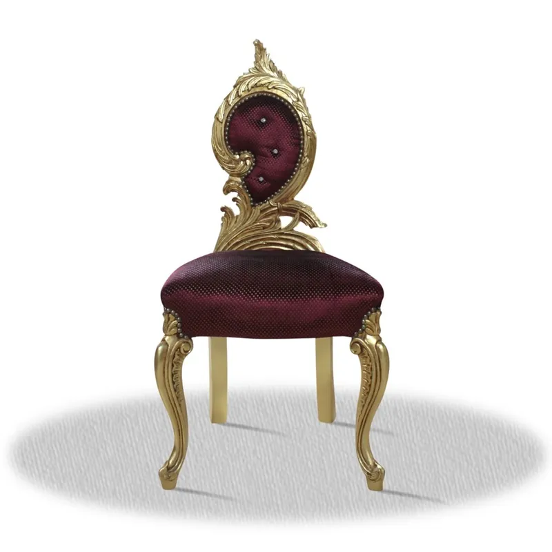Casa Padrino barroco silla del salón de Oro de Burdeos Rojo 55 x 45 x H. 100 cm - Edición de Lujo Markenprodukt