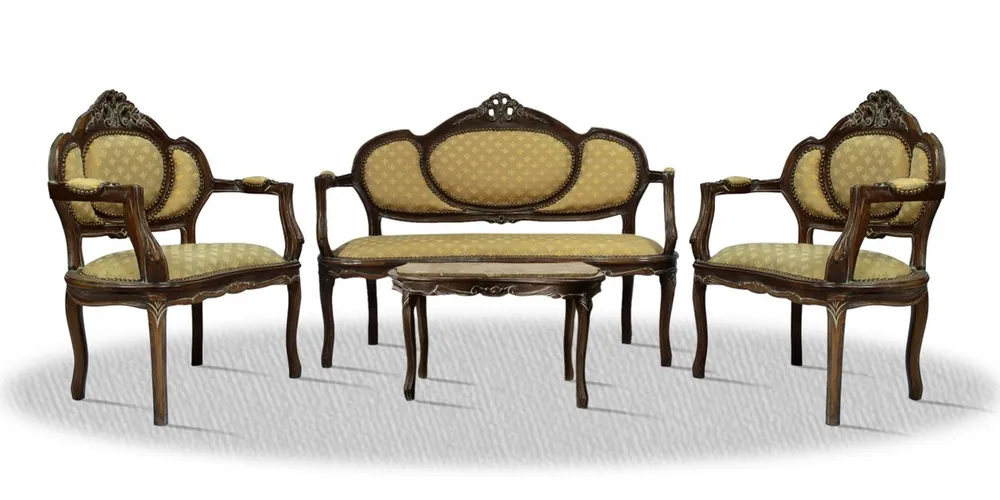 Bestseller Casa Padrino barroco Salón Establecer con banco de 2 sillas y mesa - Muebles del hotel