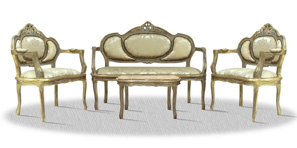 Bestseller Casa Padrino barroco Salón Conjunto antiguo del oro - muebles de lujo
