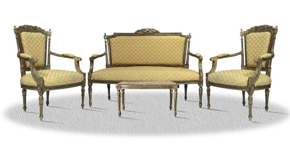 Casa Padrino barroco Salón conjunto de cosecha de Brown - colección de estilo antiguo Neue Ware