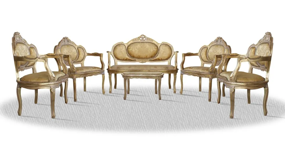 Wochenendangebot Casa Padrino barroco Salón Conjunto de oro de la vendimia - Edición de Lujo