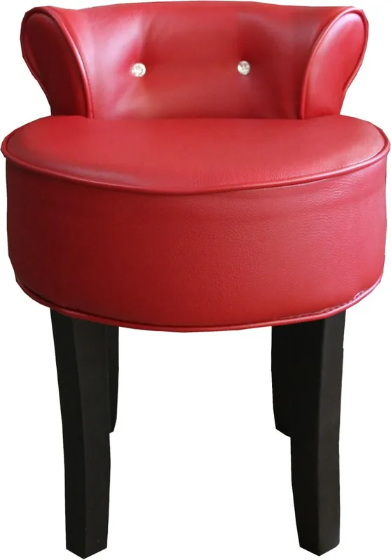 Geprüft Casa Padrino Diseño heces Boston Burdeos-Rojo / Negro con piedras Bling Bling - silla de tocador barroca