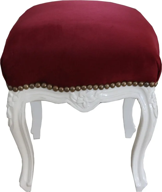 Schnäppchen Casa Padrino barroco Taburete del pie rojo / oro brillante Altura 40 cm, anchura 35 cm - muebles barrocos