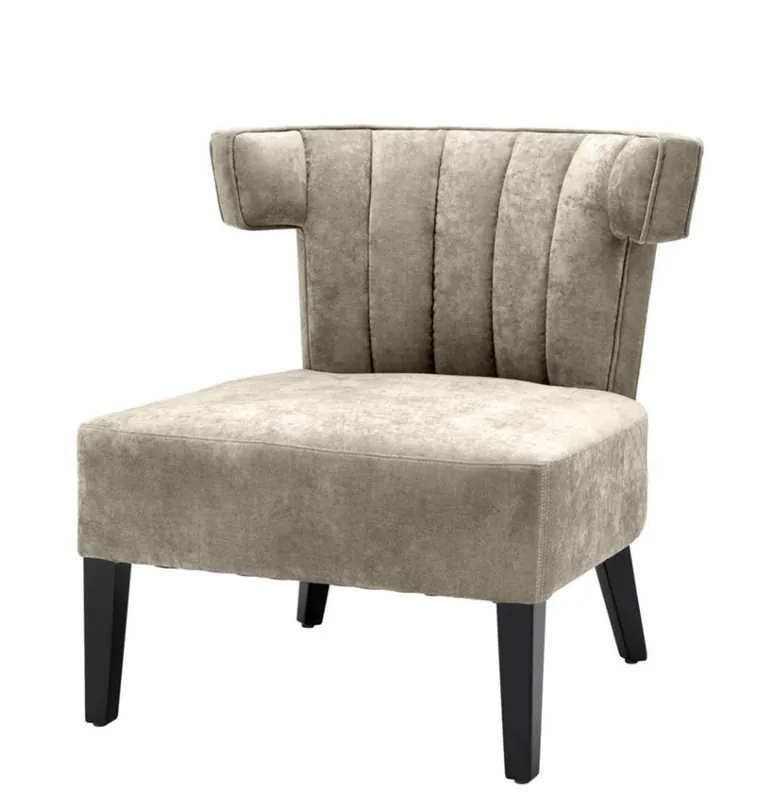 Butaca de lujo Casa Padrino Gris Negro - Muebles de diseño Neu