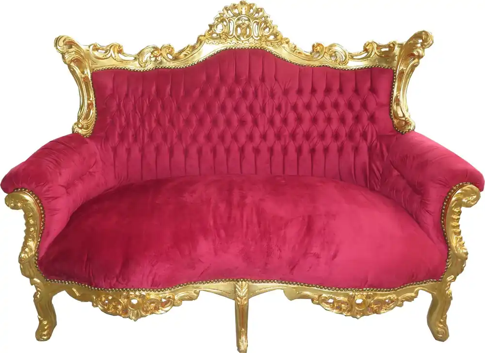 Casa Padrino barroco 2 plazas Maestro Burdeos Rojo / Oro - Mobiliario de sala Loung Couch Top-Preis