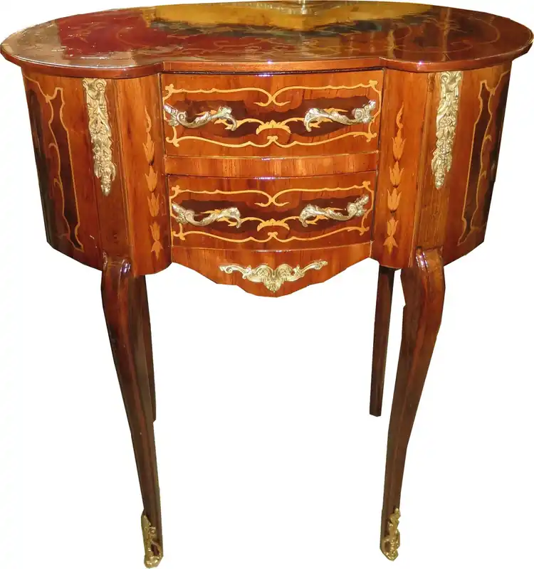 Pecho Casa Padrino barroco de cajones de caoba intra Sien oval con 2 cajones - mesita de noche de estilo antiguo Zertifiziert