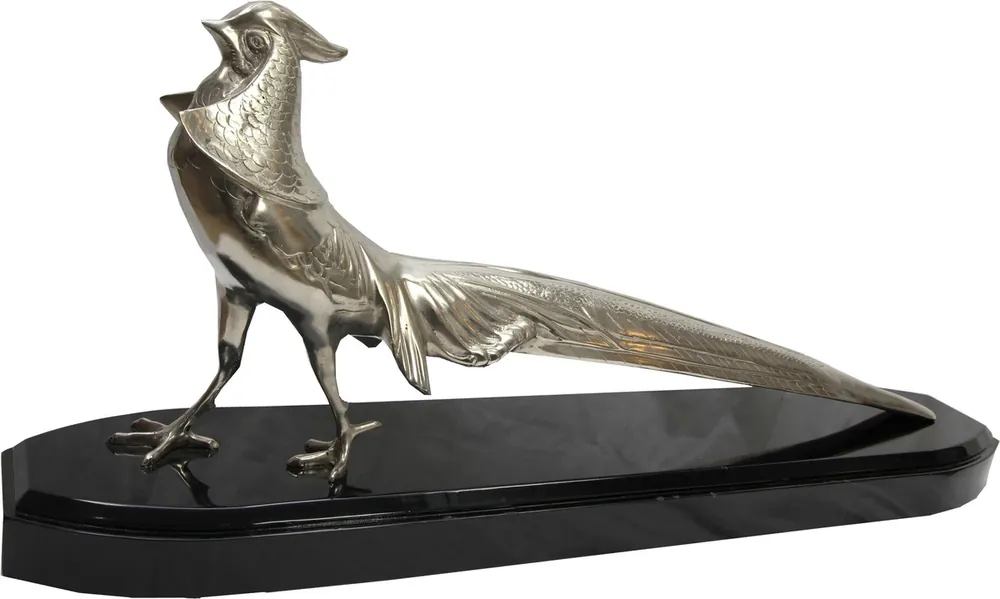 Neue Ware Casa Padrino faisán de lujo escultura de bronce chapado en base de madera - Representación Bird - Noble y lujosa