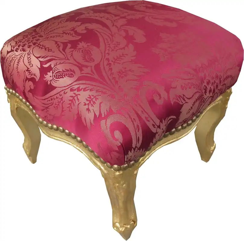 Neu Casa Padrino barroco patrón otomana Claret / oro Mod2 - muebles de estilo antiguo - taburetes