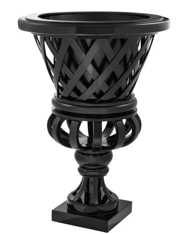 Casa Padrino de caoba Diseñador pote negro piano - maceta de flores de lujo con la base Sichere Zahlung