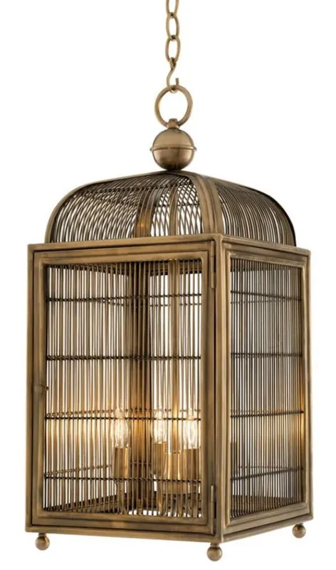 Sonderangebot Casa Padrino luz de techo de diseño / linterna de latón antiguo 38 x 38 x H. 81 cm - lámpara colgante de lujo