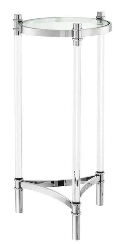 Zertifiziert Casa Padrino mesa de centro de diseño de plata de 41 x 90,5 cm H. - mesa auxiliar de lujo