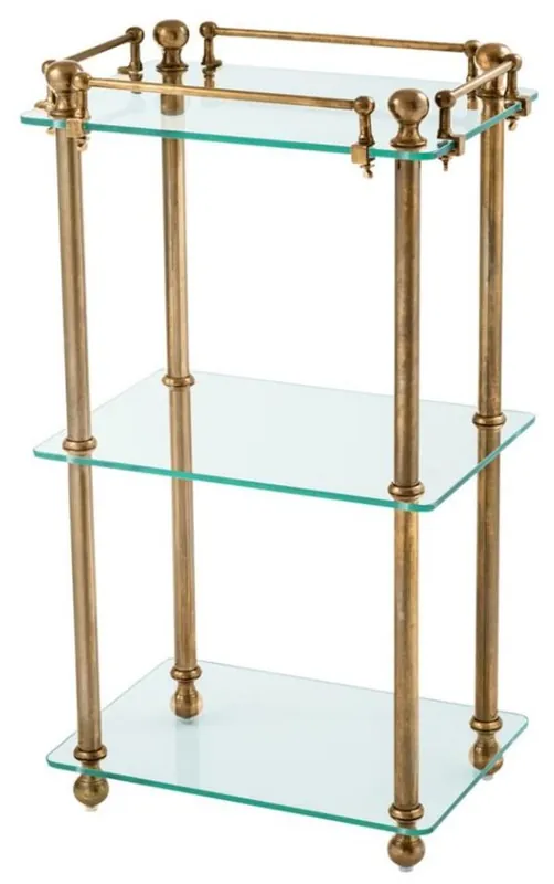 Versand Am Gleichen Tag Casa Padrino baño de lujo estante armario de bronce de época - muebles de diseño
