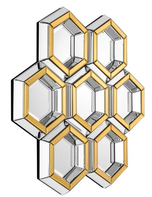 Nur Für Kurze Zeit Casa Padrino espejo diseñador de oro 100 x H 103 cm - espejo de lujo