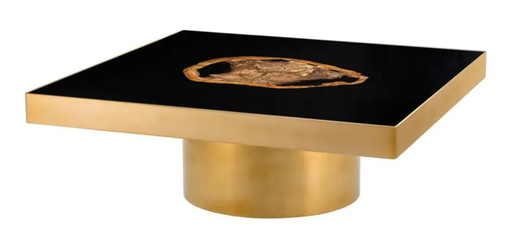 Mesa de centro de diseño Casa Padrino con madera petrificada integrado - edición limitada Neue Kollektion