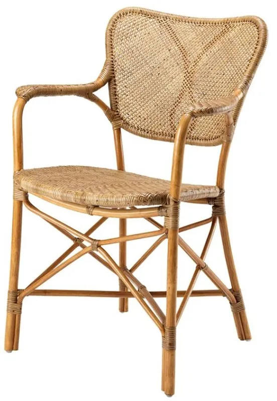 Super-Preis Casa Padrino diseñador de silla de jardín con reposabrazos marrón claro - muebles de jardín de lujo
