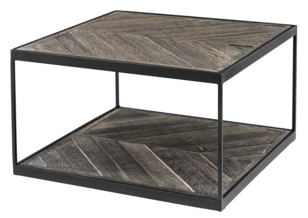Mega-Angebot Casa Padrino mesa auxiliar diseñador de acero galvanizado y resistido roble - colección de lujo