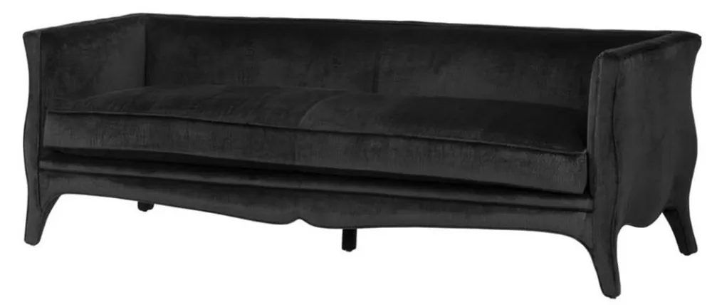 Sofá de lujo Casa Padrino negro 225 x 79 x H. 75 cm - muebles del hotel Wochenendangebot