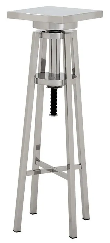Nur Für Kurze Zeit Casa Padrino de lujo mesa auxiliar de acero inoxidable de plata 30 x 30 x H. 98-110 cm - mesa de muebles de diseño